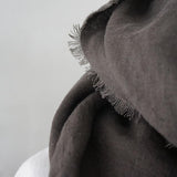 Brushed Fabric 100% Linen Shawl - Charcoal gray