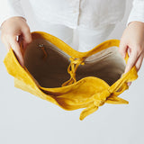 Washable Leather Tie Bag