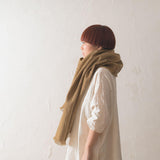 Brushed Fabric 100% Linen Shawl - Caramel
