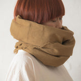 Brushed Fabric 100% Linen Shawl - Caramel