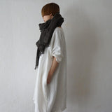 Brushed Fabric 100% Linen Shawl - Charcoal gray