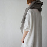 Brushed Fabric 100% Linen Shawl - Grey