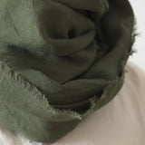 Brushed Fabric 100% Linen Shawl - Green