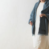 Brushed Fabric 100% Linen Shawl - Asher Blue