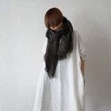 Brushed Fabric 100% Linen Shawl - Charcoal gray