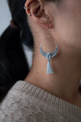 Bird earrings | Silver Grey | Short