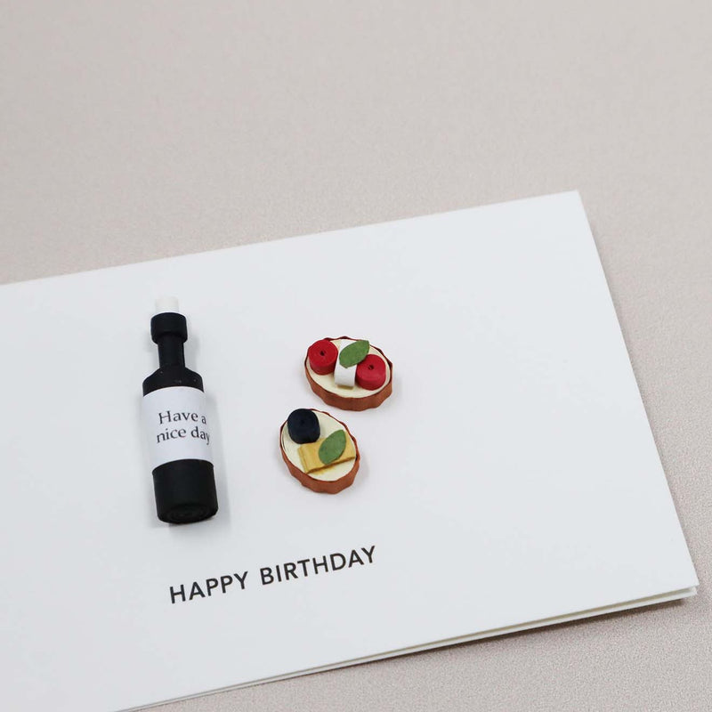 Message Card - Happy Birthday  (Wine)