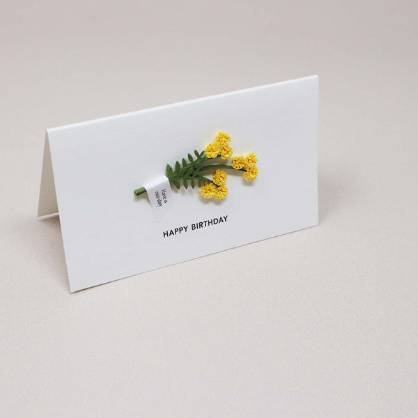 Message Card - Happy Birthday  (Mimosa Flower)