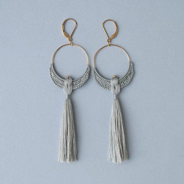 Bird earrings | Silver Grey | Long